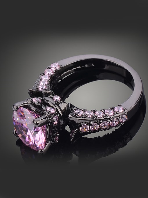 Wei Jia Exaggerated Purple Zirconias Copper Black Ring 1