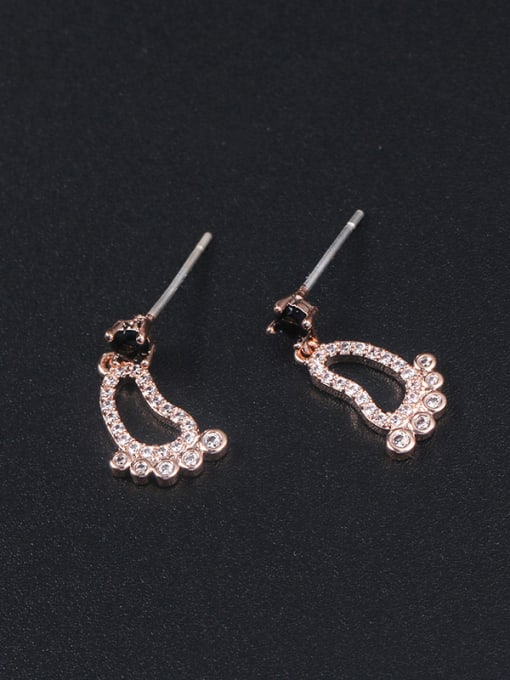 Mo Hai Copper With Platinum Plated Simplistic Foot Board Stud Earrings 2