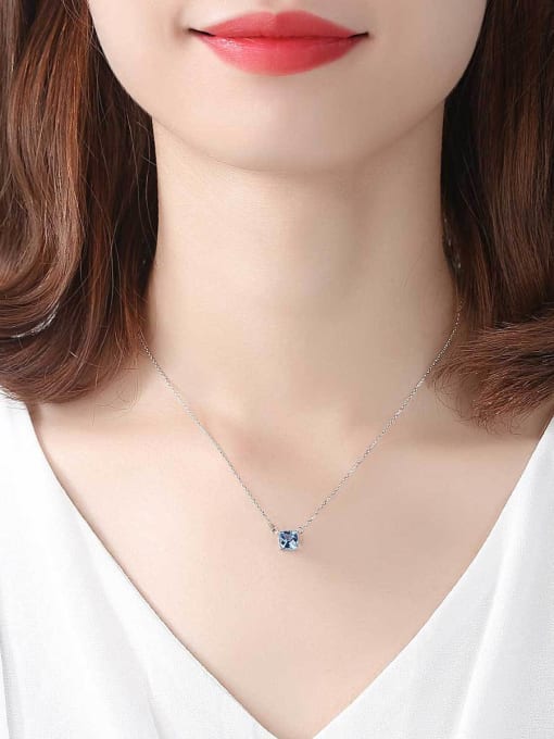 CCUI 925 Sterling Silver With Delicate Square Necklaces 1