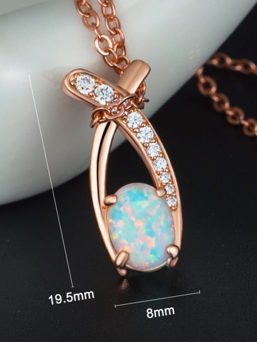Rose Gold Rose Gold Plated Opal Stone Necklace