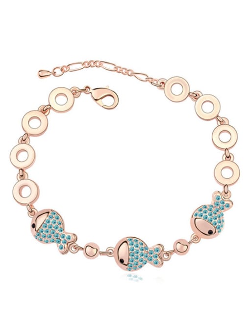 7 Fashion Tiny austrian Crystals Little Fish Alloy Bracelet