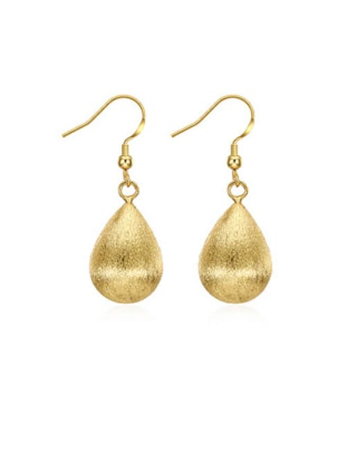 OUXI 18K Gold Water Drop Shaped hook earring 0