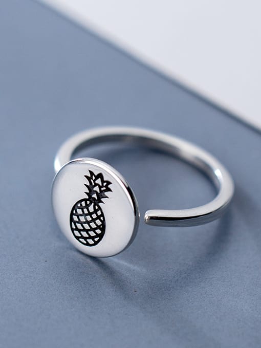 Rosh 925 Sterling Silver With Simplistic Pineapple Free Size  Rings