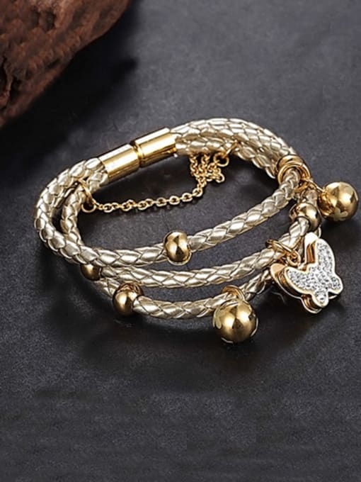 JINDING Fashion Gold Zircon Butterfly Bracelet 1