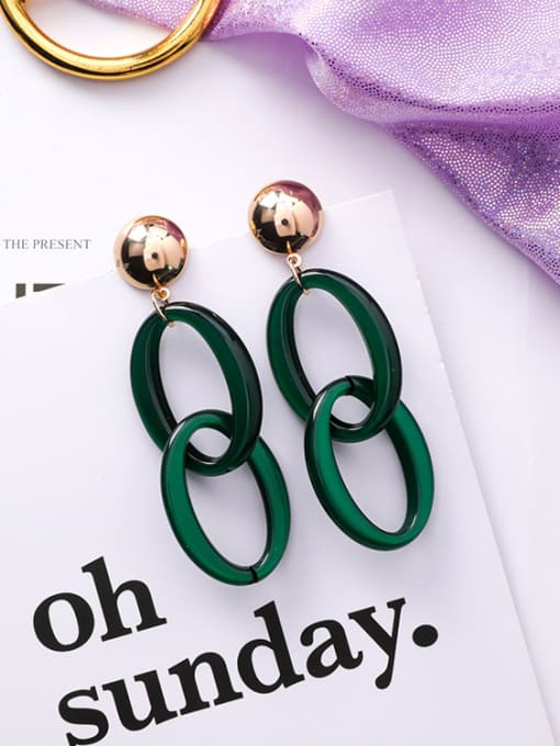 B green Alloy With 18k Gold Plated Fashion Stud Earrings