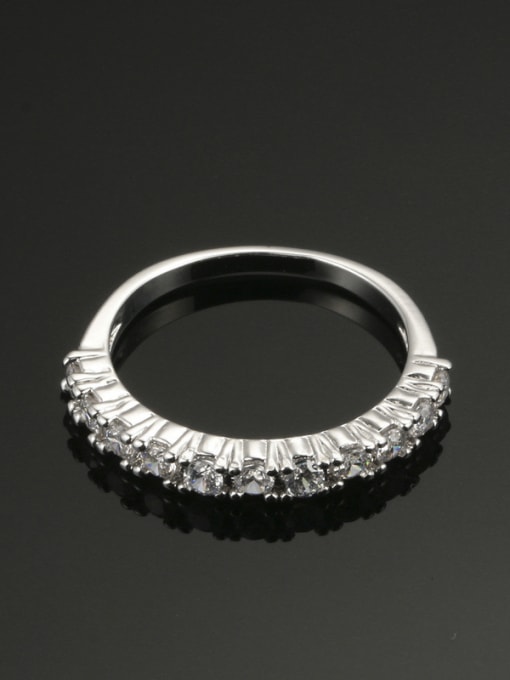 ZK Simple Elegant Platinum Plated Ring with Zircons 1