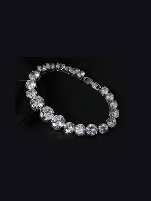 L.WIN White Gold Plated AAA Zircon Bracelet