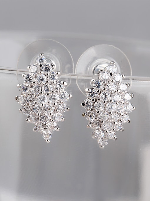 Qing Xing Diamond Quality Zircon Exquisite Dinner Cluster earring 0