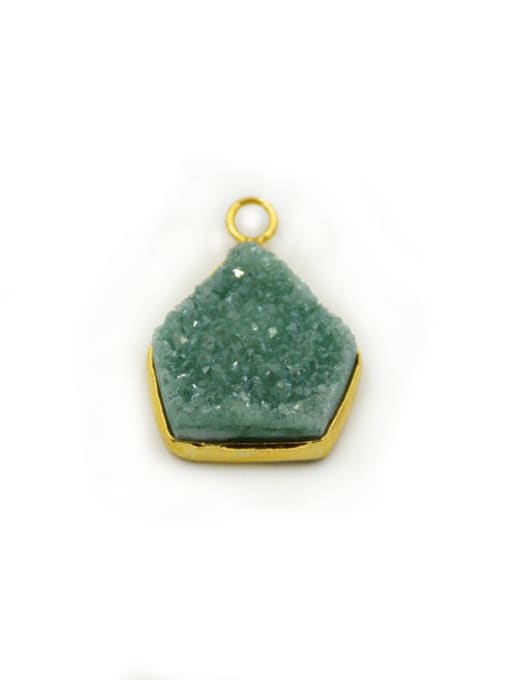 Green Simple Pentagon-shaped Natural Crystal Pendant