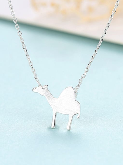 Sliver Sterling silver cartoon animal shape camel necklace