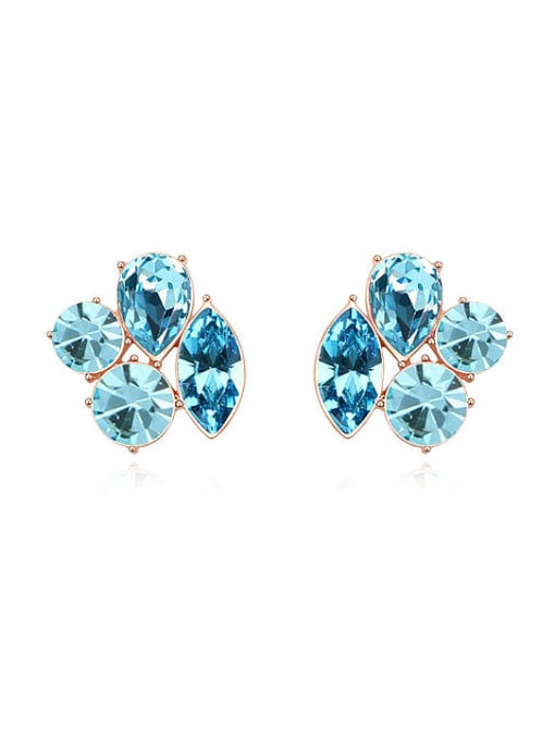 QIANZI Personalized Geometrical austrian Crystals Alloy Stud Earrings 2