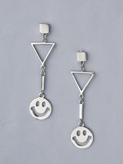 One Silver Fashion Smiling Face Shaped Earrings 0