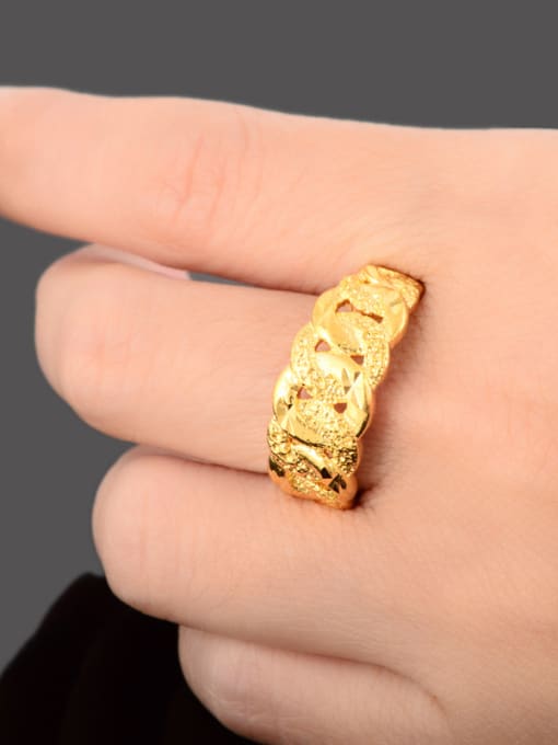 Yi Heng Da Women Frosted 24K Gold Plated Copper Ring 2