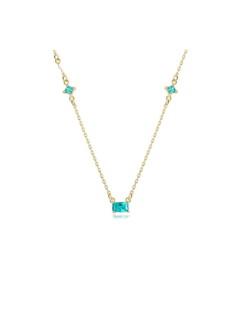 CCUI 925 Sterling Silver With Gold Plated Simplistic Geometric Necklaces 0
