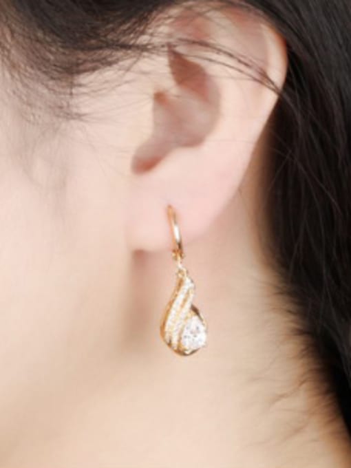 Open Sky Fashion Water Drop shaped Zircon Earrings 1