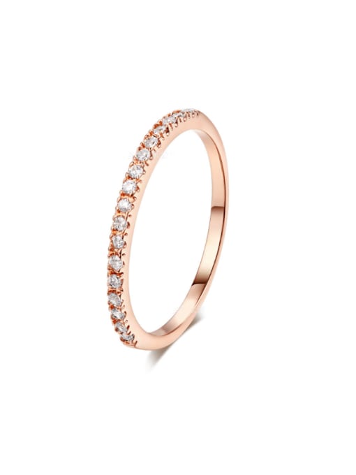 ZK Simple Single Line Hot Selling Ring with Zircons 0