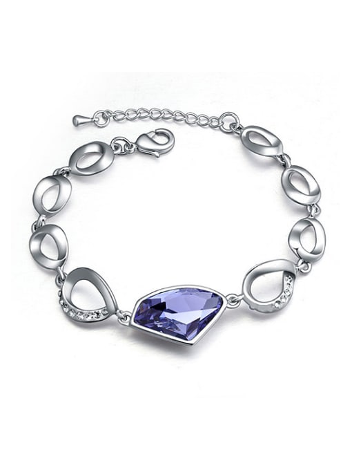 QIANZI Simple austrian Crystals Alloy Bracelet 0