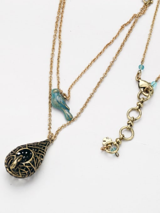 KM Double Layer Hollow Bird's nest Necklace 2