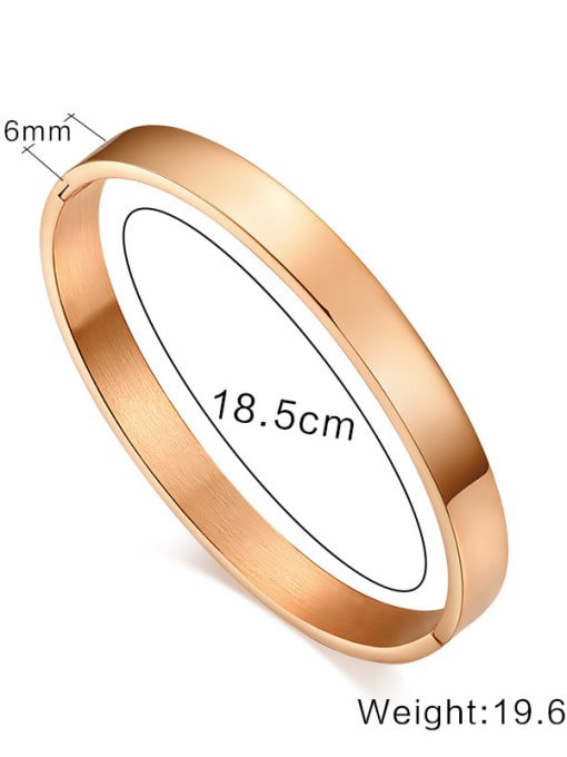 CONG Fashionable Rose Gold Plated Geometric Titanium Bangle 1