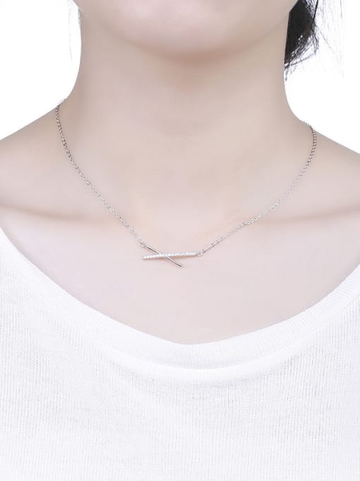 One Silver 2018 X Shaped Necklace 1