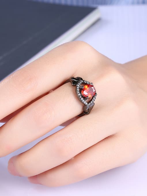OUXI Fashion Red Stone Rhinestones Ring 1