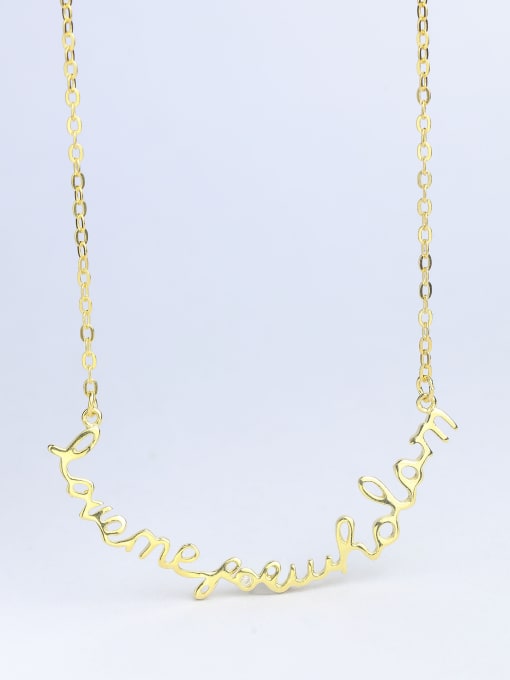 Yellow Gold Plated Monogrammed Necklace