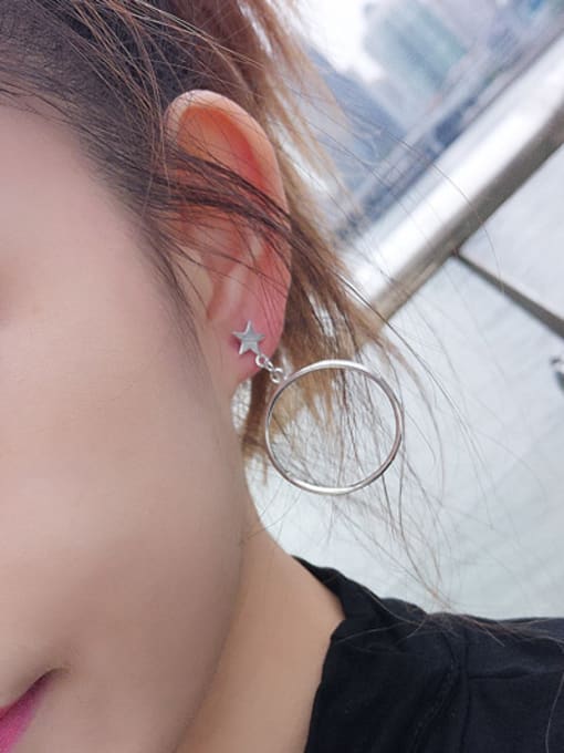 Peng Yuan Personalized Moon Star Round Earrings 1