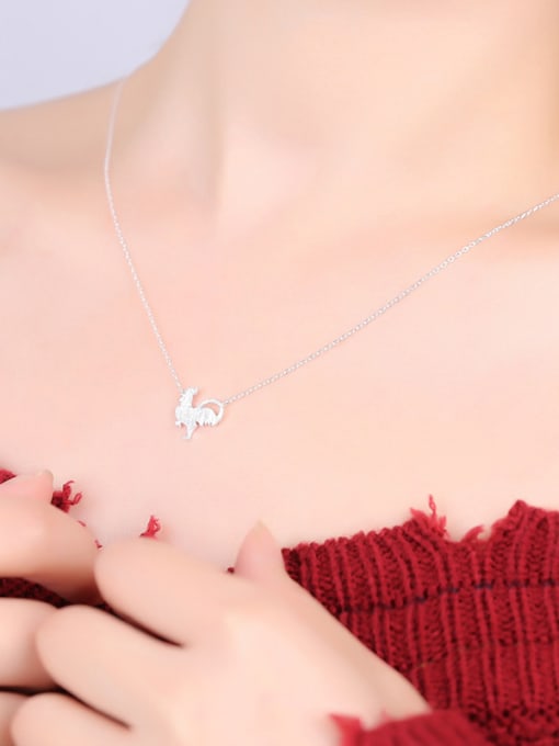 Peng Yuan Personalized Tiny Rooster Silver Necklace 1