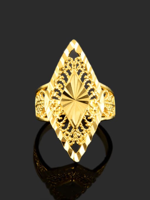 Yi Heng Da Personality Diamond Shaped 24K Gold Plated Ring 1