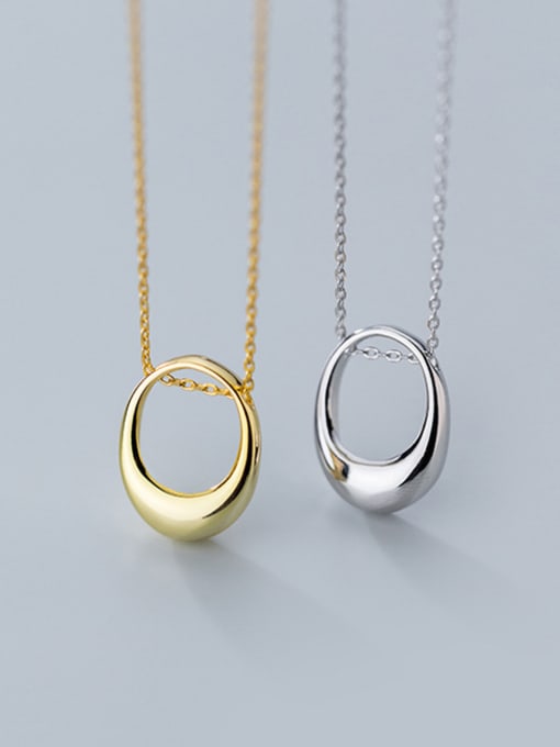 Rosh 925 Sterling Silver With 18k Gold Plated Trendy Oval Necklaces 0
