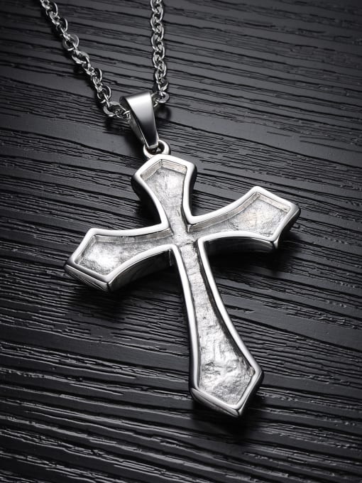 Open Sky Personalized Cross Pendant Titanium Necklace 1