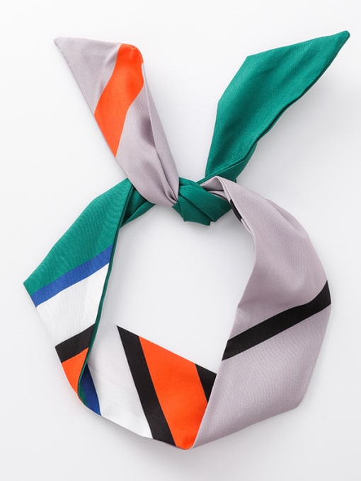 E Green (Broad) Colored silk scarf