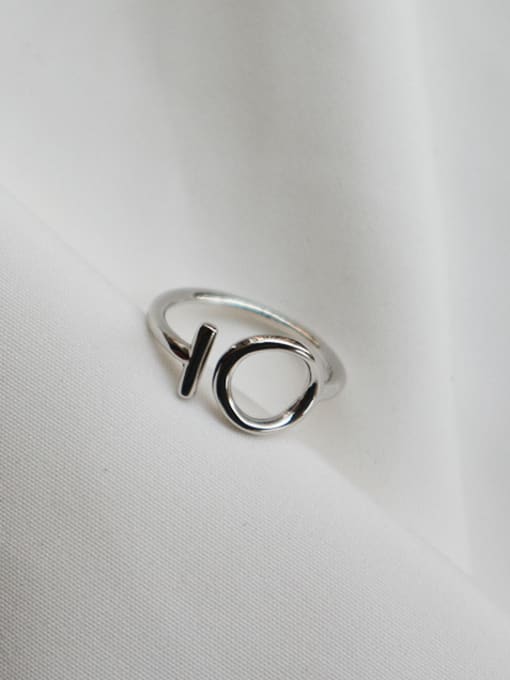 Boomer Cat Sterling silver brushed love free size ring 1