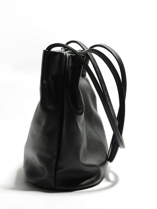 RUI First layer cowhide leisure vertical section bucket bag 3