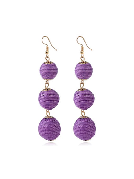 Purple Women Personality Lantern Shaped Stud Earrings