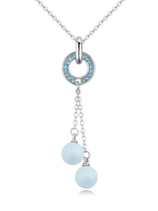 blue Austria was using austrian Elements Crystal Necklace Pendant pearl necklace by love