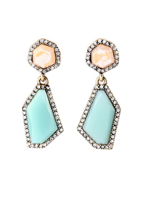 KM Beautiful Irregular Artificial Stones Alloy drop earring 0