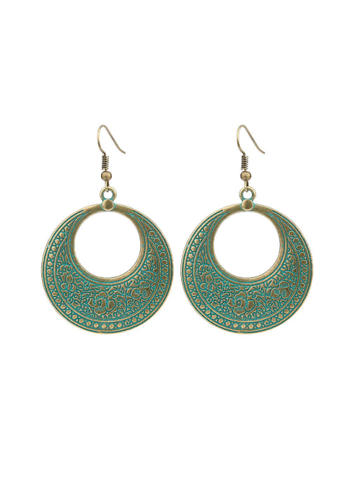 Gujin Retro style Exaggerated Antique Bronze Plated Round Drop Earrings 0