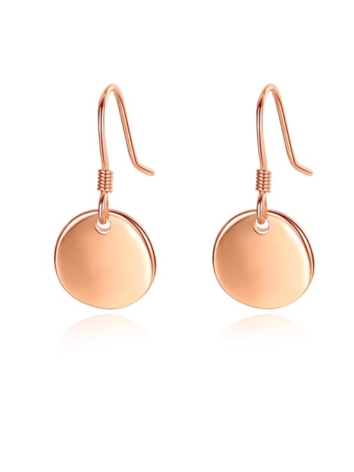 CCUI 925 Sterling Silver With Glossy  Simplistic Round Hook Earrings