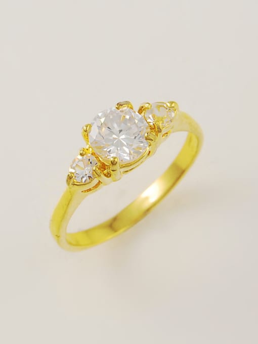 Yi Heng Da Elegant 24K Gold Plated Round Shaped Zircon Ring 0