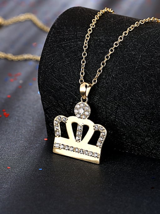 Ronaldo Women Exquisite Crown Shaped Rhinestones Necklace 3