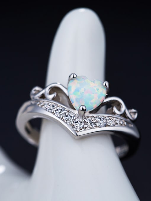 UNIENO Heart Opal Stone Ring 1