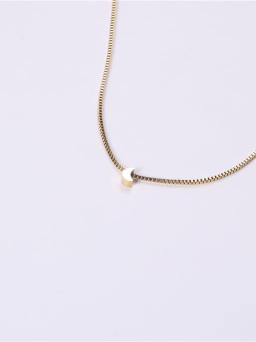 GROSE Titanium With Gold Plated Simplistic Moon Necklaces 1
