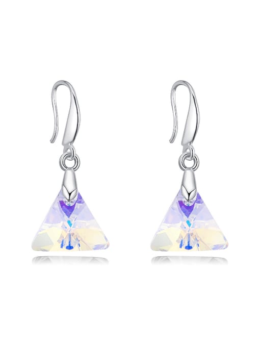 white Triangle austrian Crystal Alloy Earrings