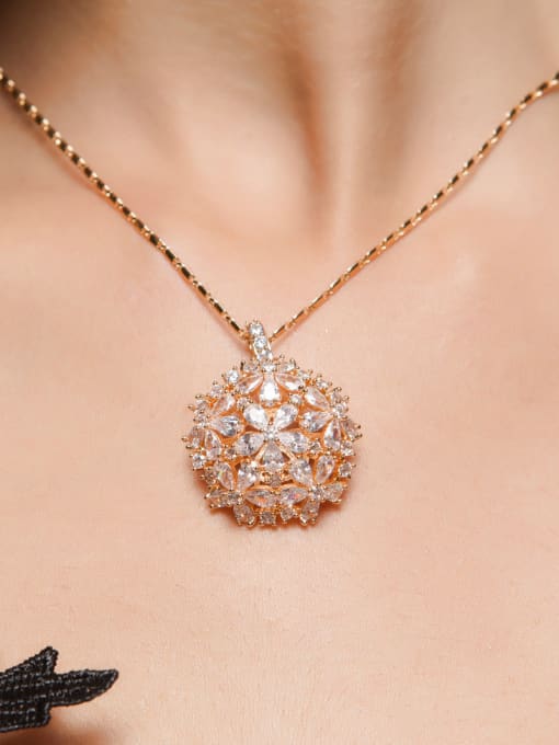 BLING SU Copper inlaid AAA zircon gold necklace 1