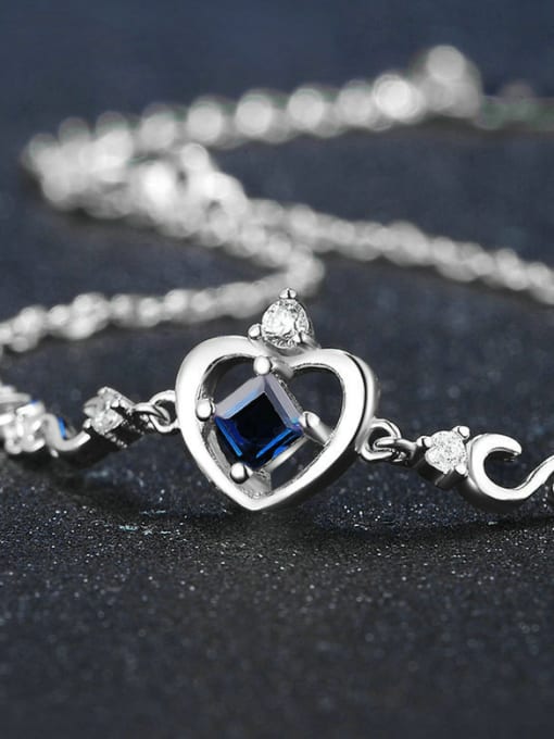 ZK Platinum Plated Heart-shape Accessories Women Bracelet 3