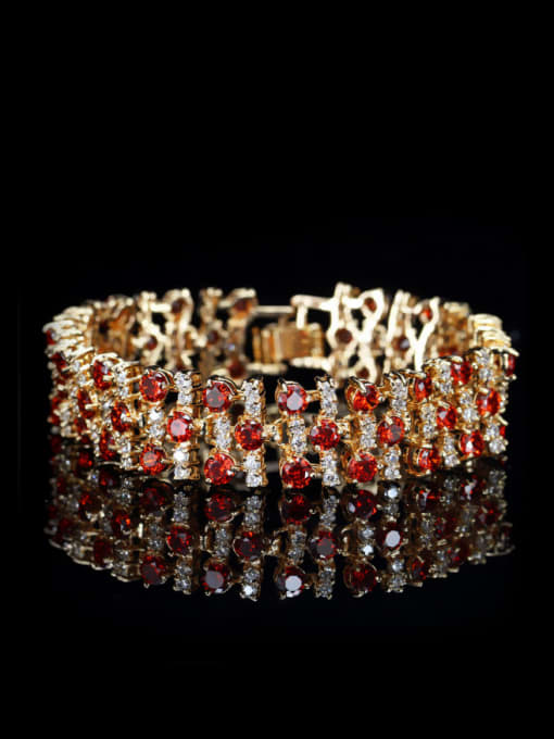 Red Luxury Zircons Exaggerate  Bracelet