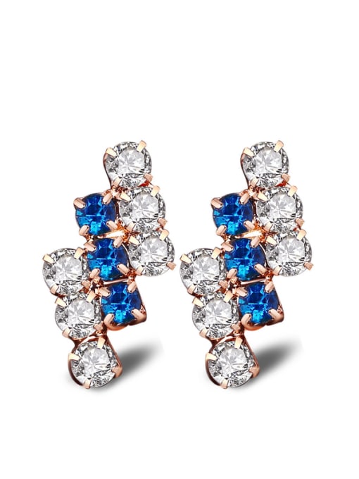 Ya Heng Fashion Geometric Crystal Women Clip Earrings 0