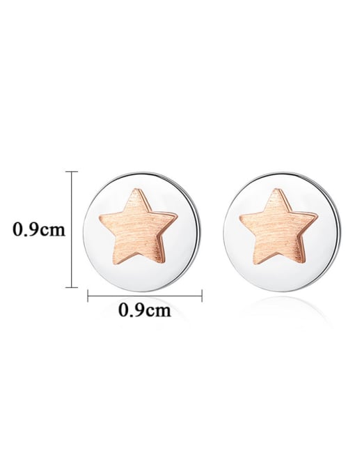CCUI 925 Sterling Silver With Two-color plating Simplistic Round  Cute stars Stud Earrings 4