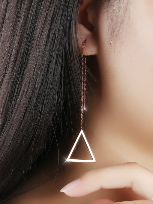Open Sky Stainless Steel With Rose Gold Plated Simplistic Triangle Stud Earrings 1